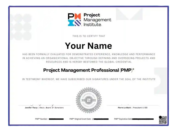 PMP Certificate Mockup